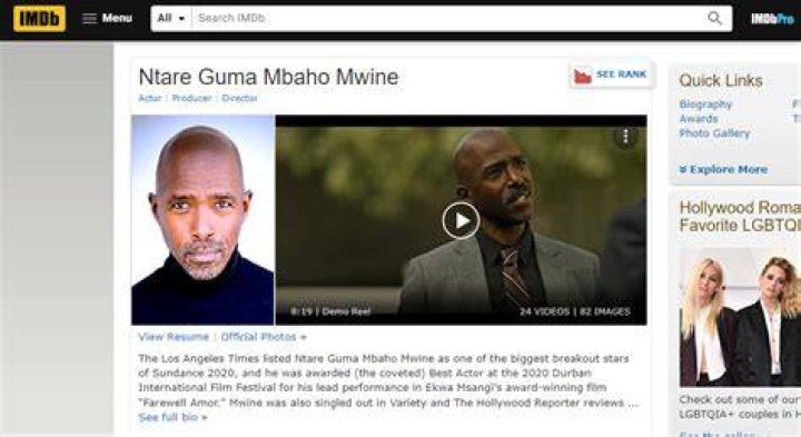 All About Ntare Mwine - Know His Bio & Relationship