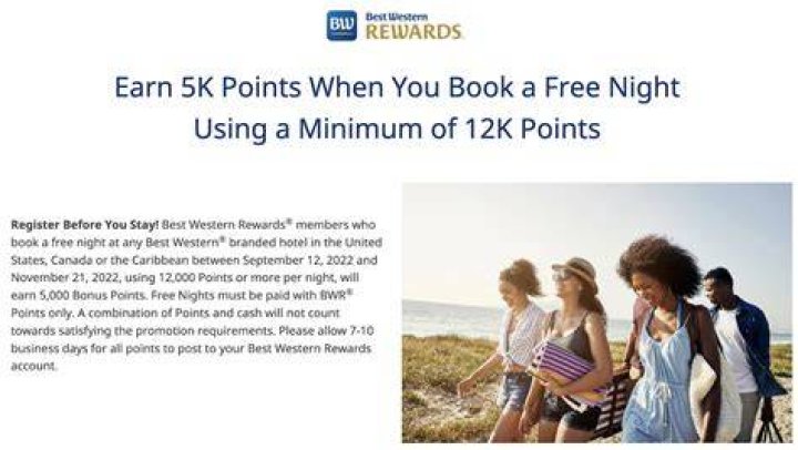 How many points for a free night at Best Western?