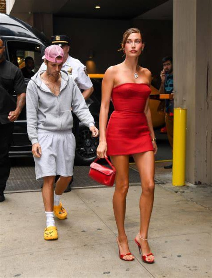 Justin Bieber and Hailey Bieber attend The 2021 Met Gala Celebrating In America: A Lexicon Of Fashion at Metropolitan Museum of Art on September 13...