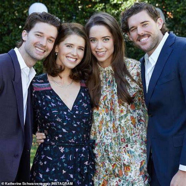 Katherine Schwarzenegger, her brother, Christopher and her mother, Maria Shriver are seen on August 07, 2019 in Los Angeles, California.