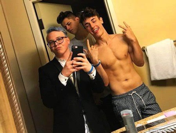 Michael Weist with Bryce Hall and Jackson Krecioch.