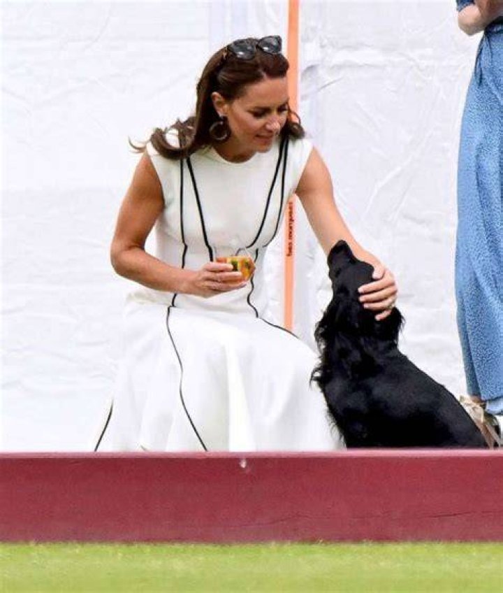 Princess Kate pets a dog