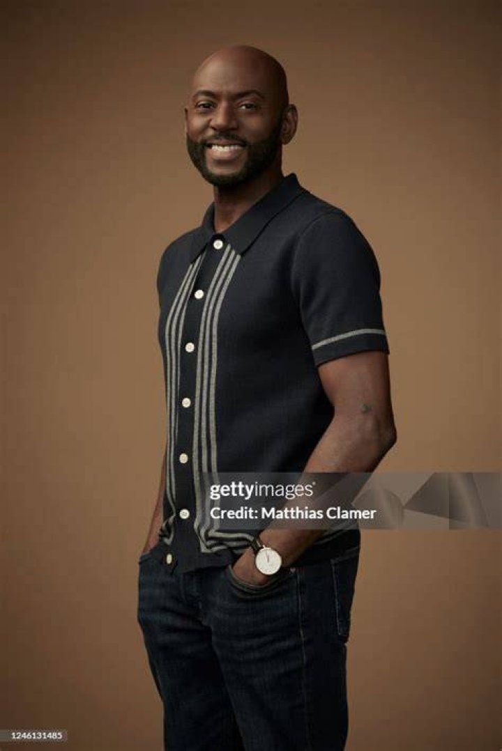Romany Malco posing for a photo shoot when he was in high school.